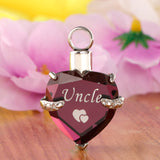 Maxbell Heart Cremation Urn Pendant for Ashes Urn Jewelry Memorial Necklace Uncle