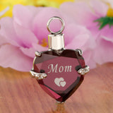 Maxbell Heart Cremation Urn Pendant for Ashes Urn Jewelry Memorial Necklace Mom