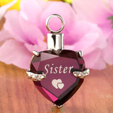 Maxbell Heart Cremation Urn Pendant for Ashes Urn Jewelry Memorial Necklace Sister