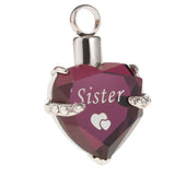 Maxbell Heart Cremation Urn Pendant for Ashes Urn Jewelry Memorial Necklace Sister