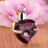 Maxbell Heart Cremation Urn Pendant for Ashes Urn Jewelry Memorial Necklace Sister