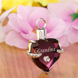 Maxbell Heart Cremation Urn Pendant for Ashes Urn Jewelry Memorial Necklace Grandma