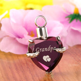 Maxbell Heart Cremation Urn Pendant for Ashes Urn Jewelry Memorial Necklace Grandpa