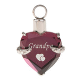 Maxbell Heart Cremation Urn Pendant for Ashes Urn Jewelry Memorial Necklace Grandpa