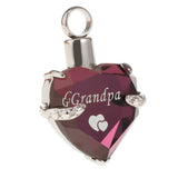 Maxbell Heart Cremation Urn Pendant for Ashes Urn Jewelry Memorial Necklace Grandpa