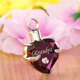 Maxbell Heart Cremation Urn Pendant for Ashes Urn Jewelry Memorial Necklace Grandpa