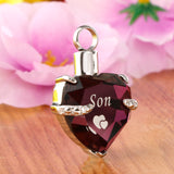 Maxbell Heart Cremation Urn Pendant for Ashes Urn Jewelry Memorial Necklace Son