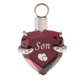 Maxbell Heart Cremation Urn Pendant for Ashes Urn Jewelry Memorial Necklace Son