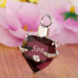 Maxbell Heart Cremation Urn Pendant for Ashes Urn Jewelry Memorial Necklace Son