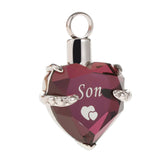 Maxbell Heart Cremation Urn Pendant for Ashes Urn Jewelry Memorial Necklace Son