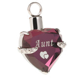 Maxbell Heart Cremation Urn Pendant for Ashes Urn Jewelry Memorial Necklace Aunt