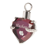 Maxbell Heart Cremation Urn Pendant for Ashes Urn Jewelry Memorial Necklace Husband