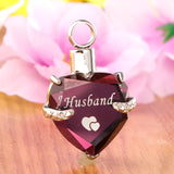 Maxbell Heart Cremation Urn Pendant for Ashes Urn Jewelry Memorial Necklace Husband