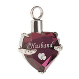 Maxbell Heart Cremation Urn Pendant for Ashes Urn Jewelry Memorial Necklace Husband