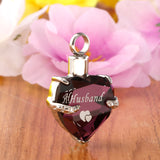 Maxbell Heart Cremation Urn Pendant for Ashes Urn Jewelry Memorial Necklace Husband