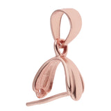 Maxbell 1 Pcs Rose Gold Pinch Clip Bail Pendant Connector Jewelry Finding 17 x 8mm