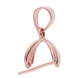 Maxbell 1 Pcs Rose Gold Pinch Clip Bail Pendant Connector Jewelry Finding 17 x 8mm