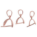 Maxbell 1 Pcs Rose Gold Pinch Clip Bail Pendant Connector Jewelry Finding 17 x 8mm