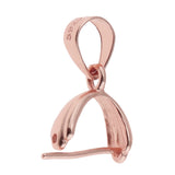 Maxbell 1 Pcs Rose Gold Pinch Clip Bail Pendant Connector Jewelry Finding 17 x 8mm