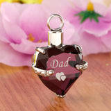 Maxbell Heart Cremation Urn Pendant for Ashes Urn Jewelry Memorial Necklace Dad