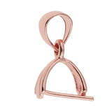 Maxbell 1 Pcs Rose Gold Pinch Clip Bail Pendant Connector Jewelry Finding 14 x 7mm