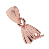 Maxbell 1 Pcs Rose Gold Pinch Clip Bail Pendant Connector Jewelry Finding 14 x 7mm