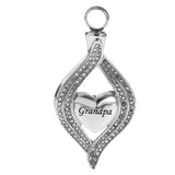 Maxbell Crystal Heart Cremation Urn Necklace Ashes Keepsake Pendant Jewelry Grandpa