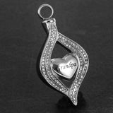 Maxbell Crystal Heart Cremation Urn Necklace Ashes Keepsake Pendant Jewelry Grandpa