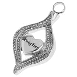 Maxbell Crystal Heart Cremation Urn Necklace Ashes Keepsake Pendant Jewelry Daughter