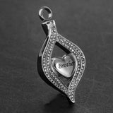 Maxbell Crystal Heart Cremation Urn Necklace Ashes Keepsake Pendant Jewelry Brother