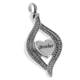 Maxbell Crystal Heart Cremation Urn Necklace Ashes Keepsake Pendant Jewelry Brother