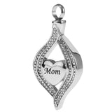 Maxbell Crystal Heart Cremation Urn Necklace Ashes Keepsake Pendant Jewelry Mom