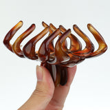 Maxbell Simple Design Floral Gorgeous Color Acrylic Hair Claw Clip Accessory Brown