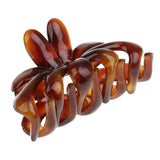 Maxbell Simple Design Floral Gorgeous Color Acrylic Hair Claw Clip Accessory Brown