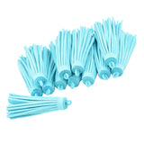 Maxbell 12 Pieces Velvet Tassel Charms Pendants Jewelry Bags Key DIY Aquamarine