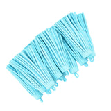 Maxbell 12 Pieces Velvet Tassel Charms Pendants Jewelry Bags Key DIY Aquamarine