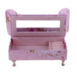 Maxbell Mini Furniture Pink Fabric Jewelry Storage Box Case Organizer Royal Chair