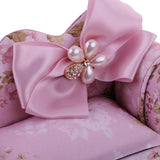 Maxbell Mini Furniture Pink Fabric Jewelry Storage Box Case Organizer Royal Chair