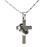 Maxbell Stainless Steel Cross Couples Necklace Lord's Prayer Pendant 22'' Black Girl