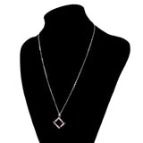 Maxbell Stainless Steel Unique His&Hers Matching Crystal Necklace Jewelry Rose Gold