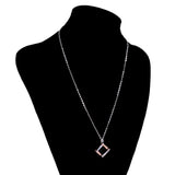 Maxbell Stainless Steel Unique His&Hers Matching Crystal Necklace Jewelry Rose Gold