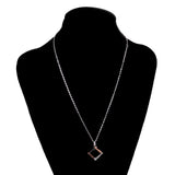 Maxbell Stainless Steel Unique His&Hers Matching Crystal Necklace Jewelry Rose Gold