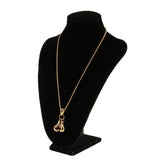 Maxbell 361L Stainless Steel Double Fist Pendant Necklace Chain Punk Jewelry Gold