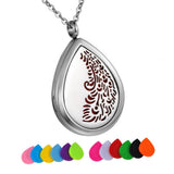 Maxbell Stainless Steel Locket Perfume Oil Diffuser Pendant Peacock Tail Pattern