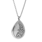 Maxbell Stainless Steel Locket Perfume Oil Diffuser Pendant Peacock Tail Pattern