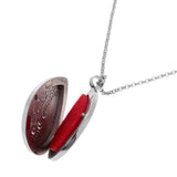 Maxbell Stainless Steel Locket Perfume Oil Diffuser Pendant Peacock Tail Pattern