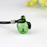 Maxbell Handmade Apple Perfume Essential Oil Glass Bottle Pendant Necklace green