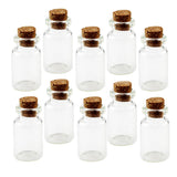 Maxbell 10 Pieces Mini Glass Bottle Jars Vials Wish Bottle Wishing Bottles 40 x22mm