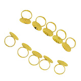 Maxbell 10 Pieces Adjustable Brass Ring 20mm DIY Blank Beze Glue Sewing Tray Gold