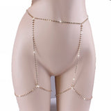 Maxbell Shiny Women Crystal Rhinestone Leg Thigh Chain Fashion Body Jewelry  silver